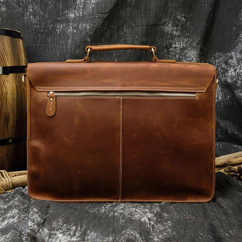 Woosir Leather Briefcase for Men Large 15.6" Laptop