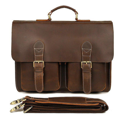 Woosir Leather Briefcase for Men Large 15.6" Laptop