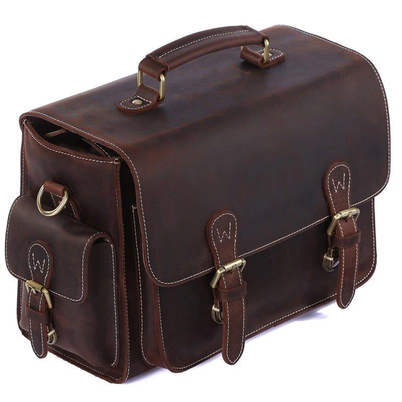 Woosir Leather Camera Bag Vintage Stylish SLR DSLR Lens