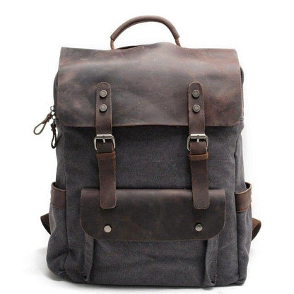 Leather Canvas Backpack 15.6 inch