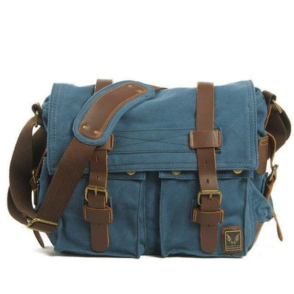 Leather Canvas Camera Bag Vintage Messenger Bag