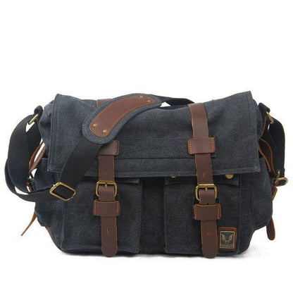 Leather Canvas Camera Bag Vintage Messenger Bag