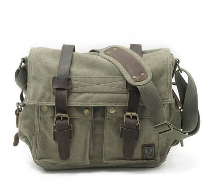 Leather Canvas Camera Bag Vintage Messenger Bag