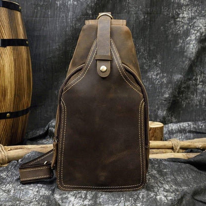 Leather Crossbody Bags for Men Sling Backpack