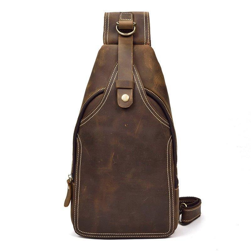 Leather Crossbody Bags for Men Sling Backpack