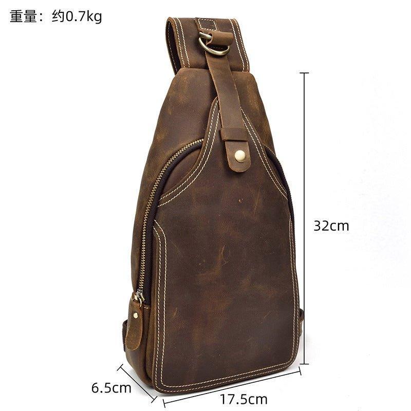 Leather Crossbody Bags for Men Sling Backpack