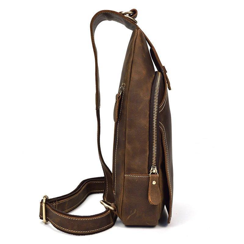 Leather Crossbody Bags for Men Sling Backpack