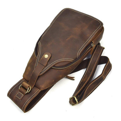 Leather Crossbody Bags for Men Sling Backpack