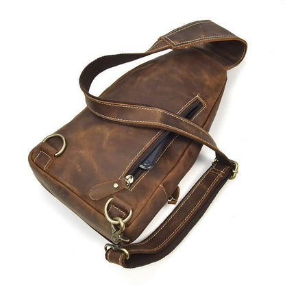 Leather Crossbody Bags for Men Sling Backpack