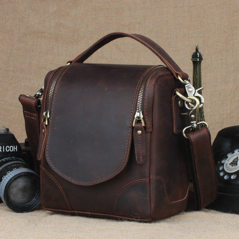 Woosir Leather DSLR Camera Bag Small Travel