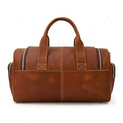 Mens Leather Duffle Bag with Pockets