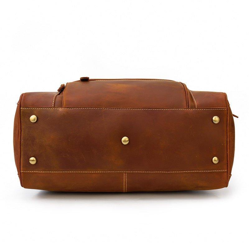 Mens Leather Duffle Bag with Pockets