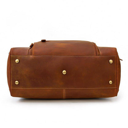 Mens Leather Duffle Bag with Pockets