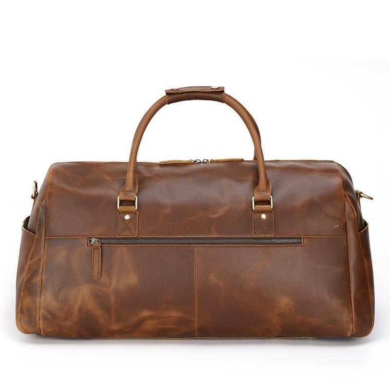 Leather Duffle Travel Bags for Men with Pockets