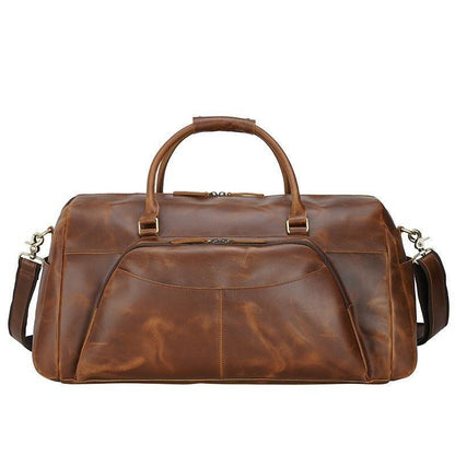 Leather Duffle Travel Bags for Men with Pockets