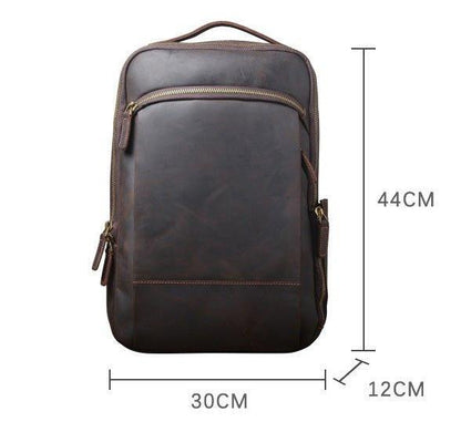 Vintage Mens Leather Backpack for Laptop