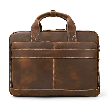 Woosir Leather Laptop Briefcase Brown 15"