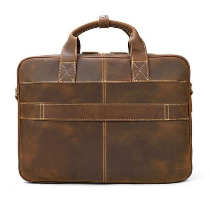 Woosir Leather Laptop Briefcase Brown 15"