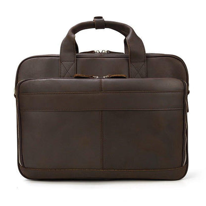 Woosir Leather Laptop Briefcase Brown 15"