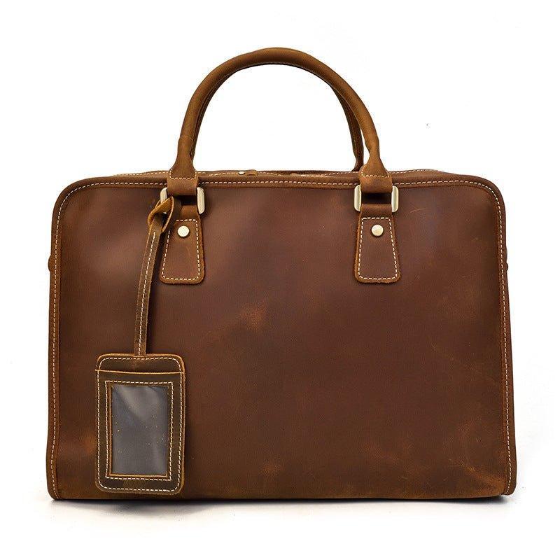 Woosir Leather Laptop Satchel Mens for 14" Laptop