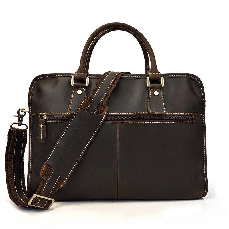 Woosir Leather Laptop Satchel Mens for 14" Laptop