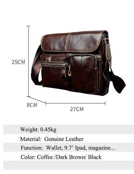 Woosir Leather Messenger Shoulder Bag for Men