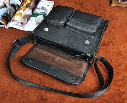 Woosir Leather Messenger Shoulder Bag for Men