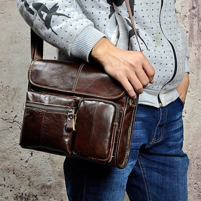 Woosir Leather Messenger Shoulder Bag for Men