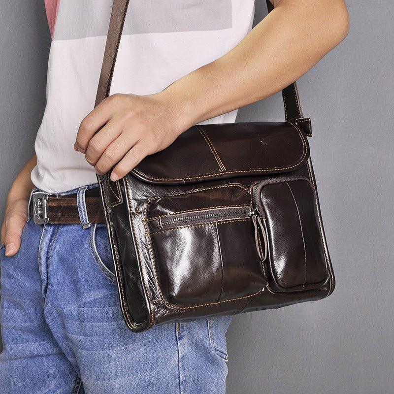 Woosir Leather Messenger Shoulder Bag for Men