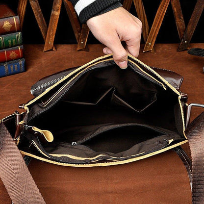 Woosir Leather Messenger Shoulder Bag for Men