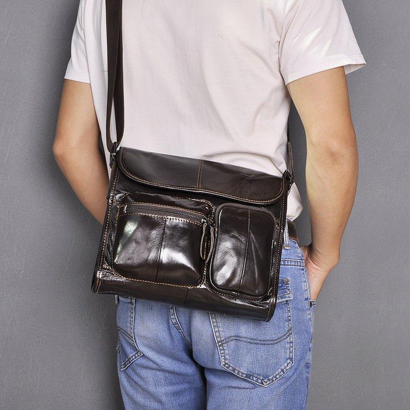 Woosir Leather Messenger Shoulder Bag for Men