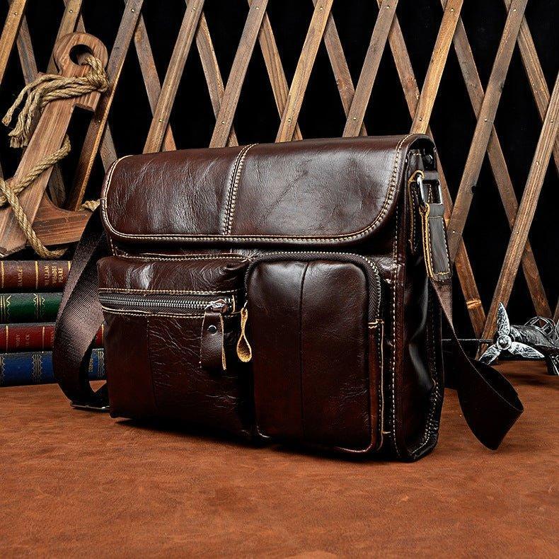 Woosir Leather Messenger Shoulder Bag for Men