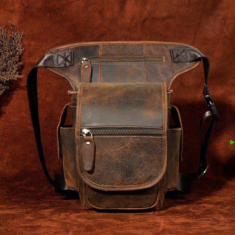 Woosir  Leather Phone Purse Hip Bag With Leg Strap