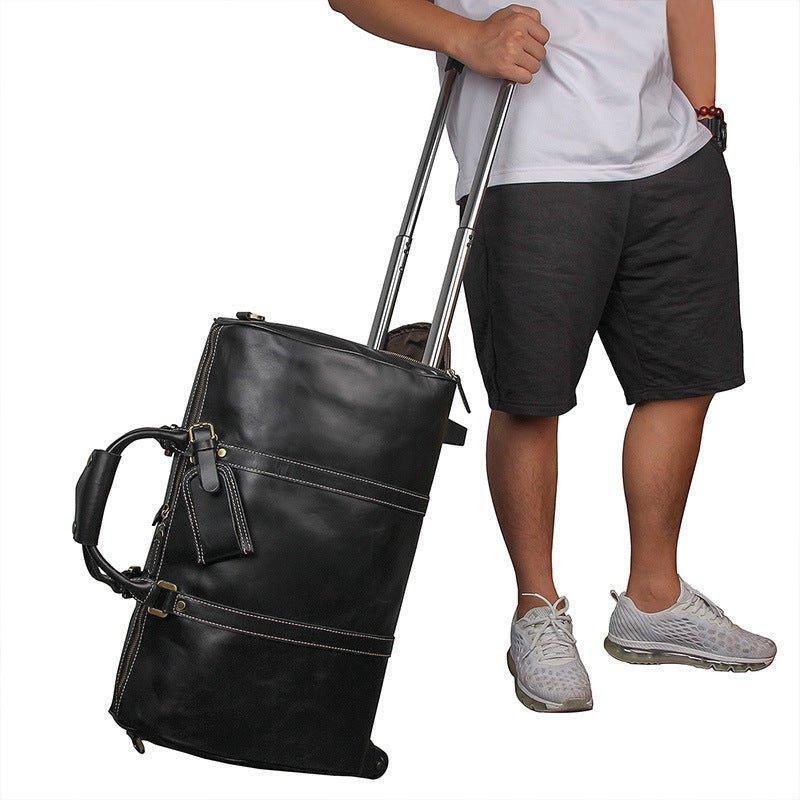 Leather Rolling Duffle Bag 20 Inch