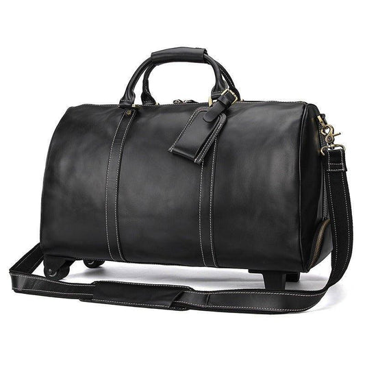 Leather Rolling Duffle Bag 20 Inch