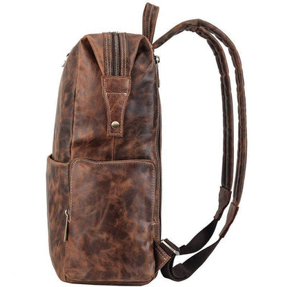 Woosir Leather Rucksack Men Dark Brown