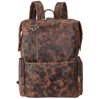 Woosir Leather Rucksack Men Dark Brown