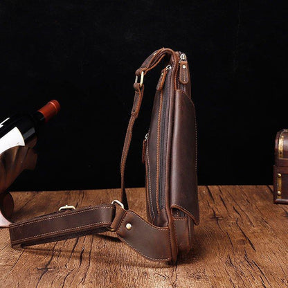 Leather Sling Backpack Dumpling Bag