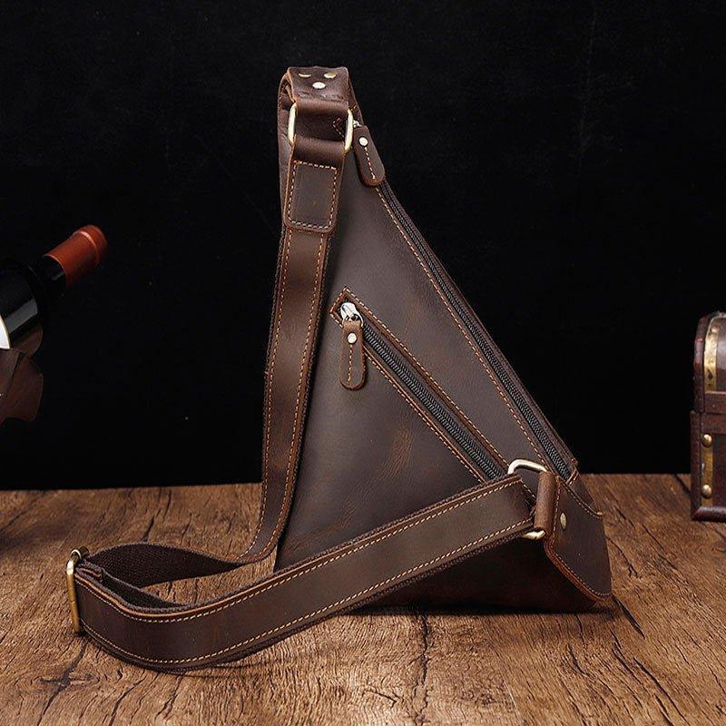 Leather Sling Backpack Dumpling Bag