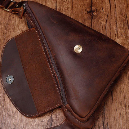 Leather Sling Backpack Dumpling Bag