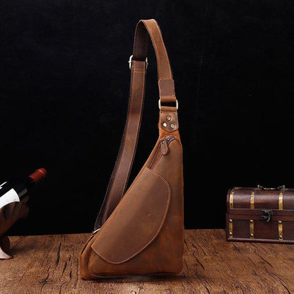 Leather Sling Backpack Dumpling Bag