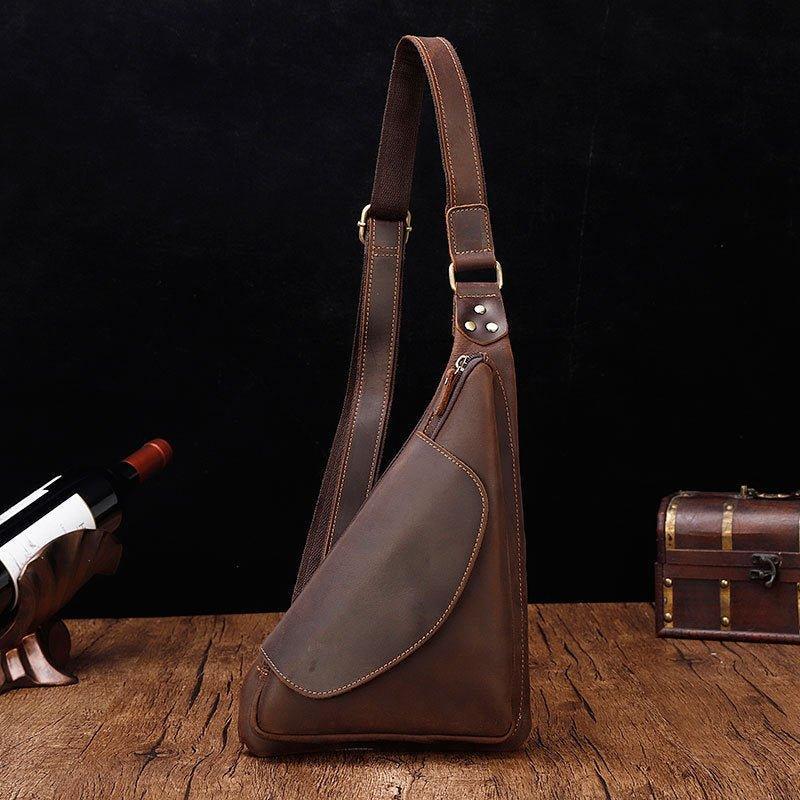 Leather Sling Backpack Dumpling Bag