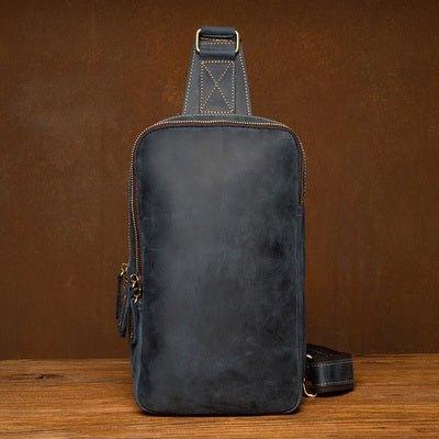 Mens Leather Sling Backpack Large