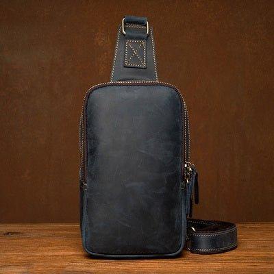 Mens Leather Sling Backpack Large