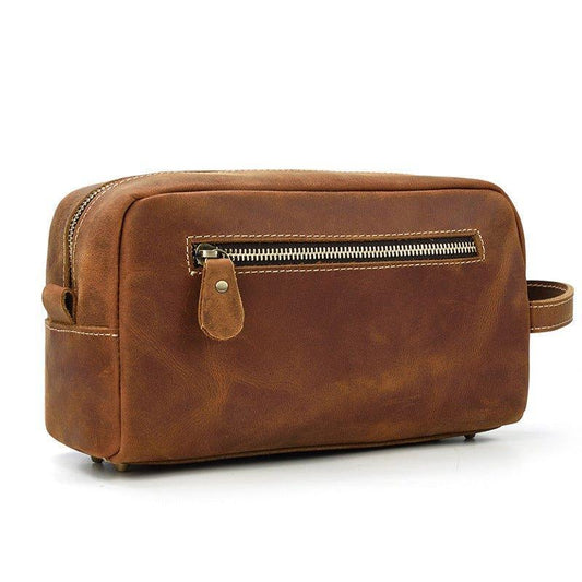 Woosir Leather Toiletry Bag Dopp Kit Shaving Case