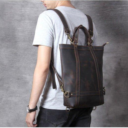 Woosir Leather Tote Backpack