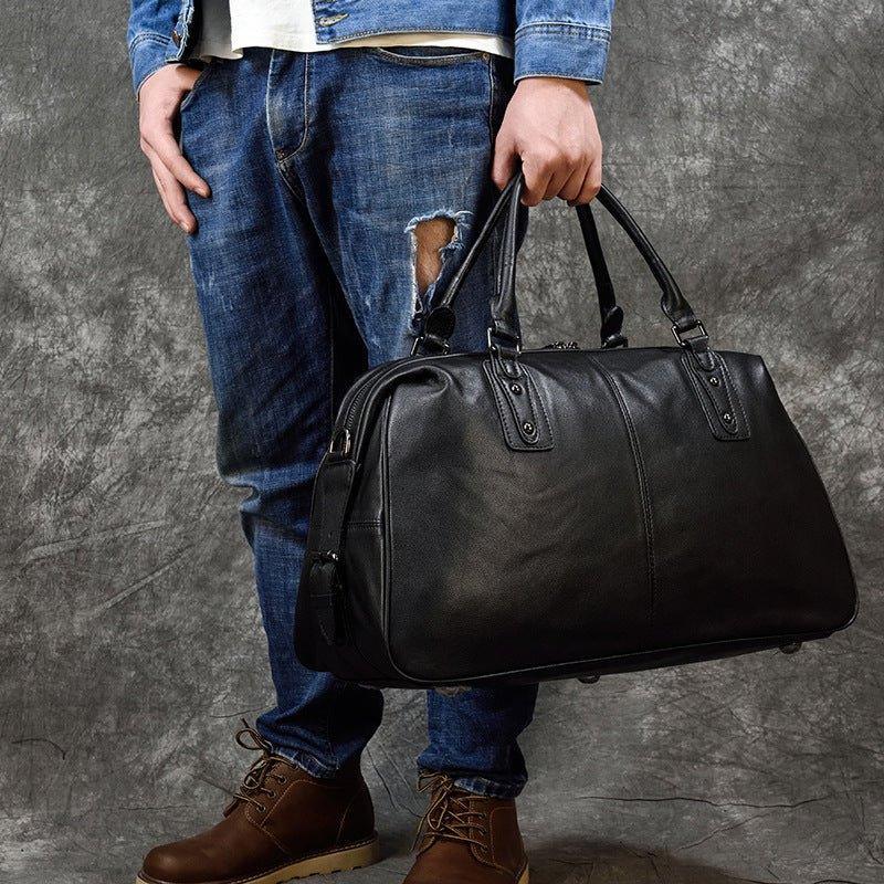 Woosir Leather Travel Bag Black