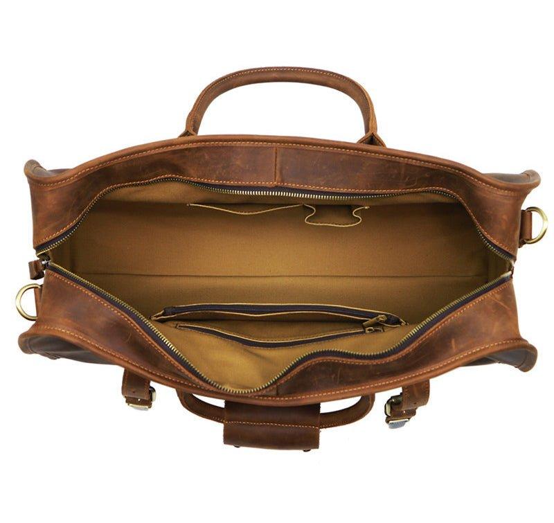 Leather Travel Bag Mens With Lock