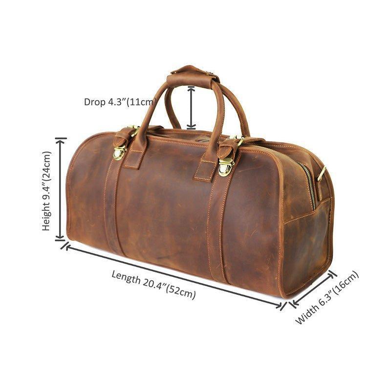 Leather Travel Bag Mens With Lock