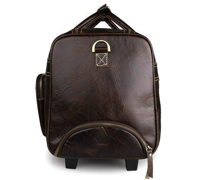 Mens Leather Duffle Bag on Wheels